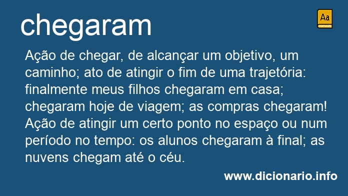 Significado de chegaram