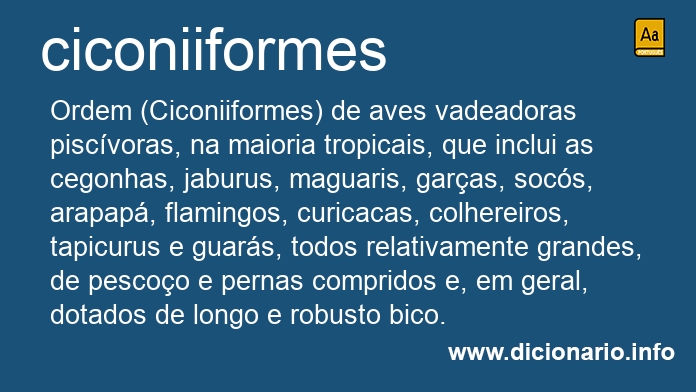 Significado de ciconiiformes