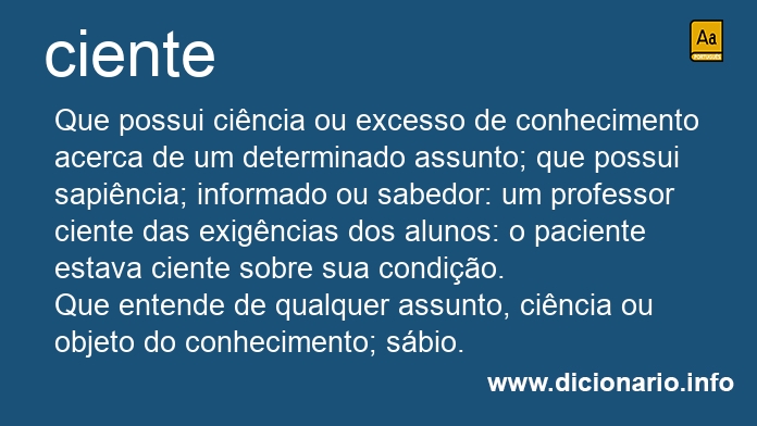 Significado de ciente