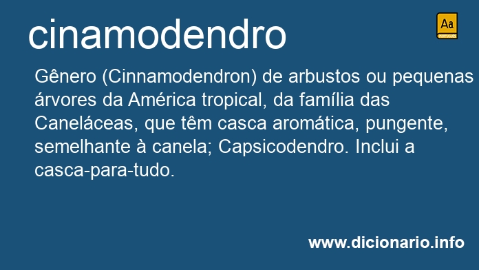 Significado de cinamodendro