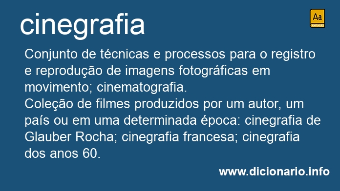 Significado de cinegrafia