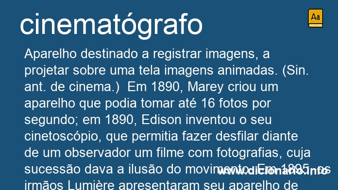 Significado de cinematgrafa