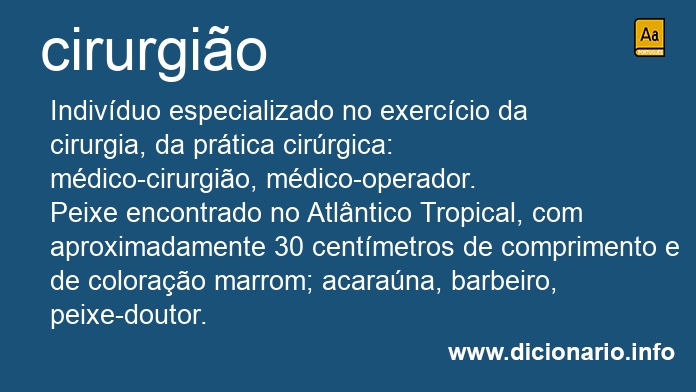 Significado de cirurgi�