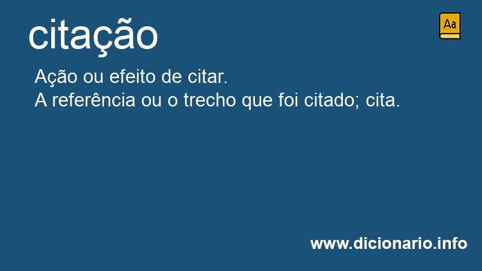 Significado de citao