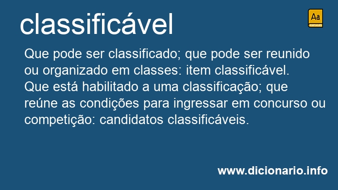 Significado de classificvel