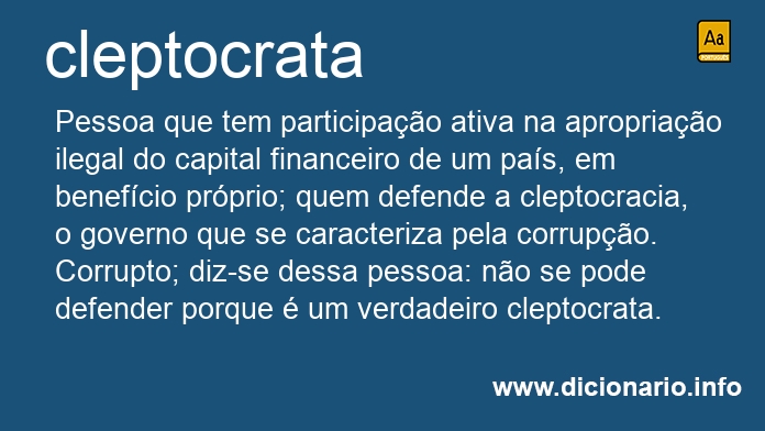 Significado de cleptocrata