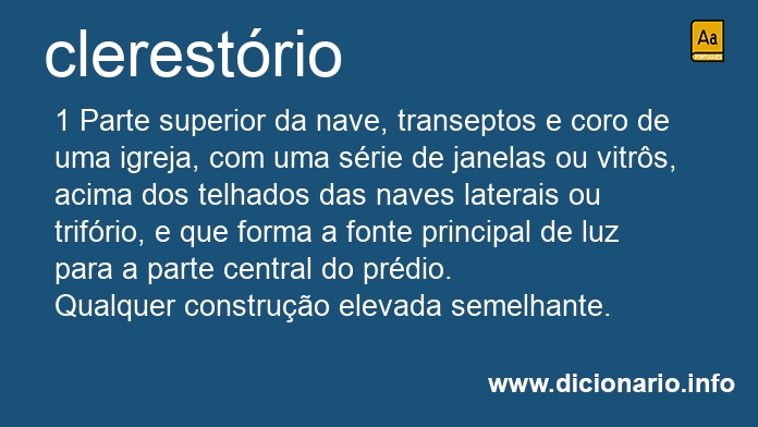 Significado de clerestrio