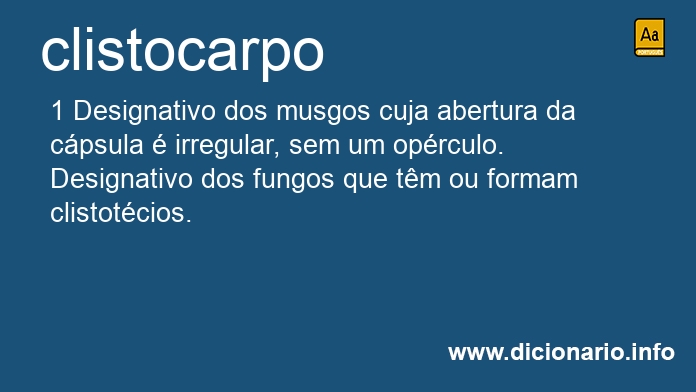 Significado de clistocarpo
