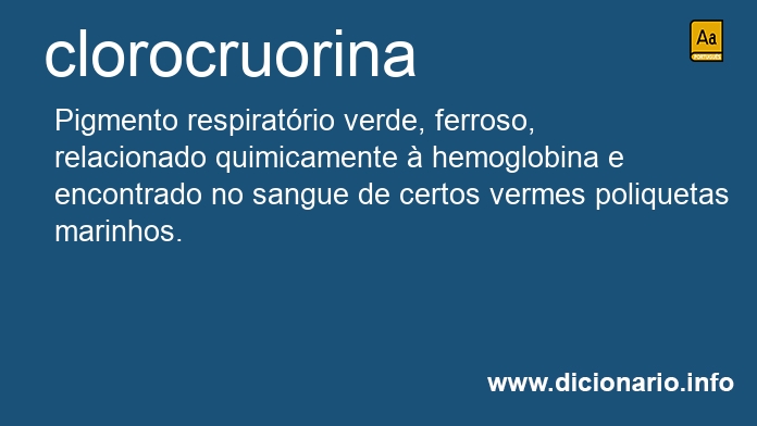 Significado de clorocruorina