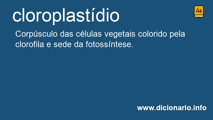 Significado de cloroplastdio