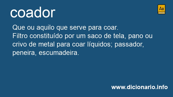Significado de coador
