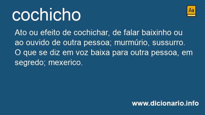 Significado de cochichos