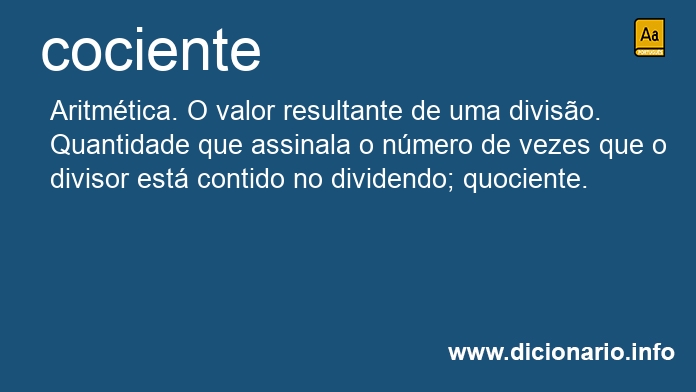 Significado de cociente