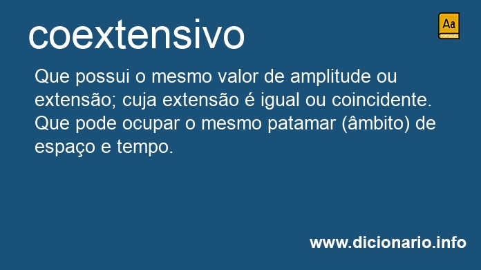 Significado de coextensiva