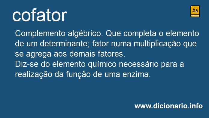Significado de cofator