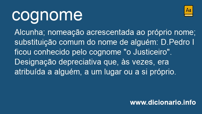 Significado de cognome