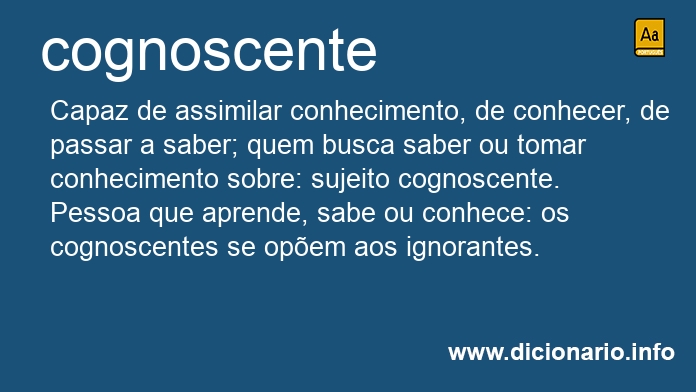 Significado de cognoscente