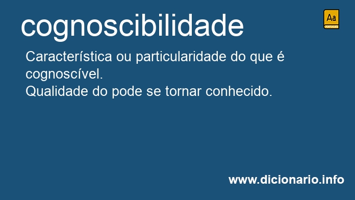 Significado de cognoscibilidade