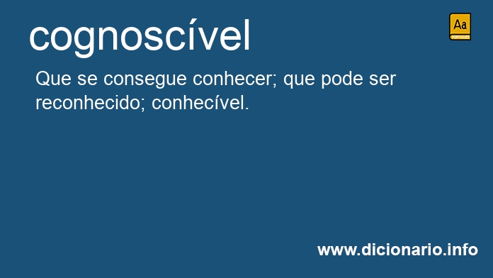 Significado de cognoscveis