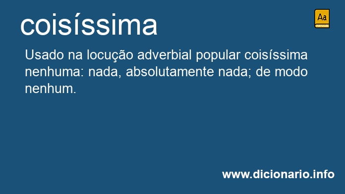 Significado de coisssima