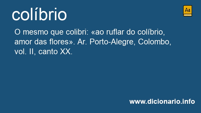 Significado de colbrio