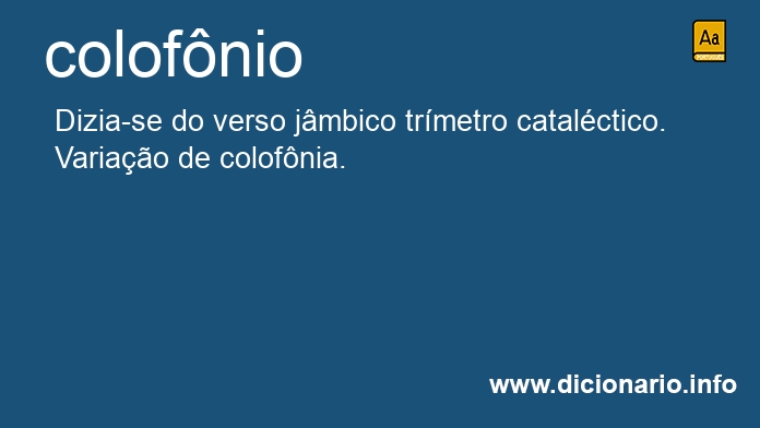 Significado de colofnio