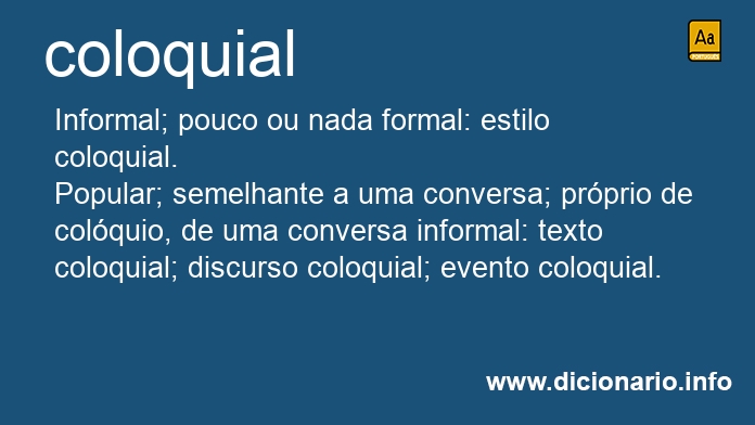 Significado de coloquiais