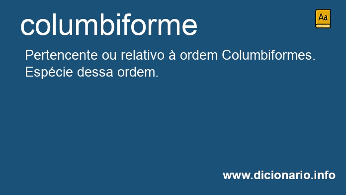 Significado de columbiforme