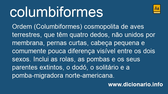 Significado de columbiformes