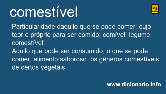 Significado de comestveis