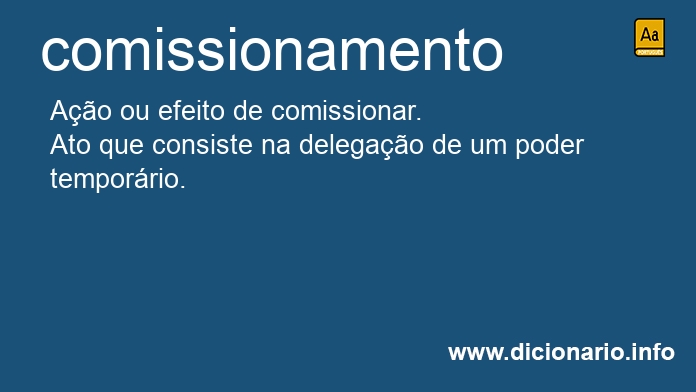 Significado de comissionamentos