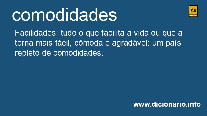 Significado de comodidades