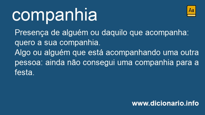 Significado de companhias