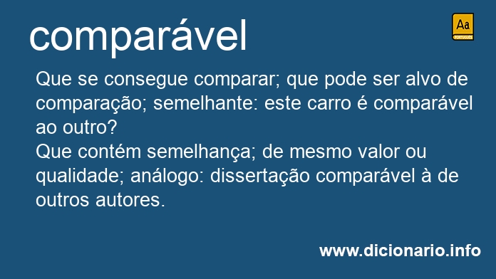 Significado de comparvel