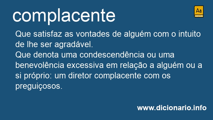 Significado de complacente