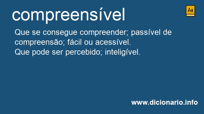 Significado de compreensveis