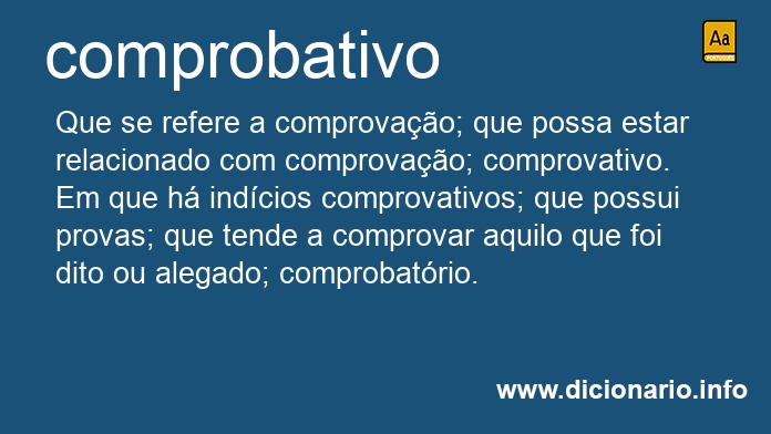 Significado de comprobativo
