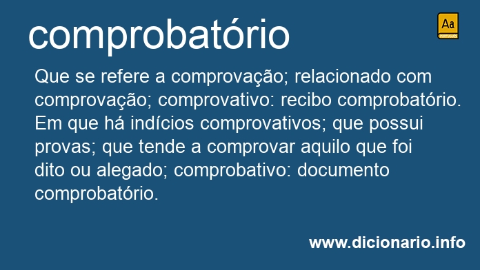 Significado de comprobatrio