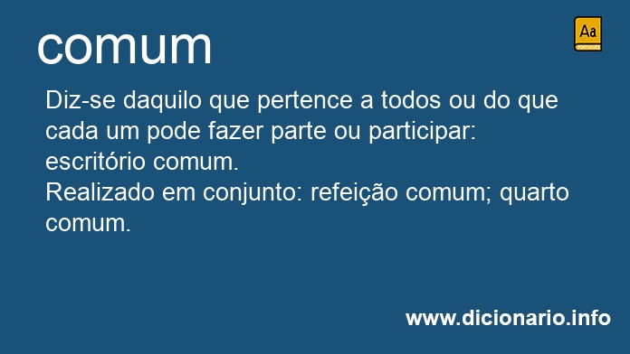 Significado de comum