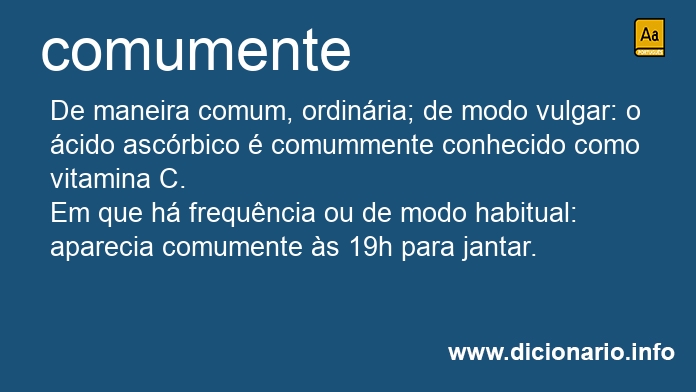 Significado de comumente