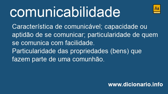 Significado de comunicabilidade