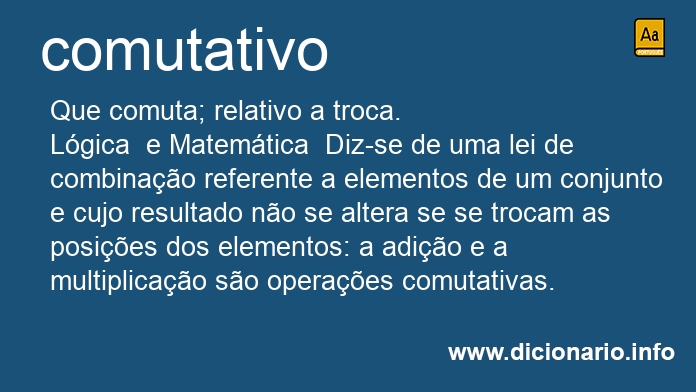 Significado de comutatividade