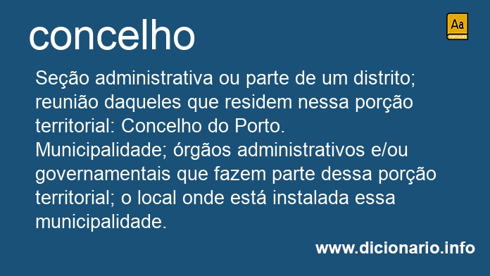 Significado de concelho