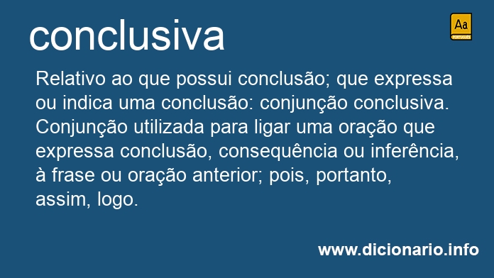 Significado de conclusiva