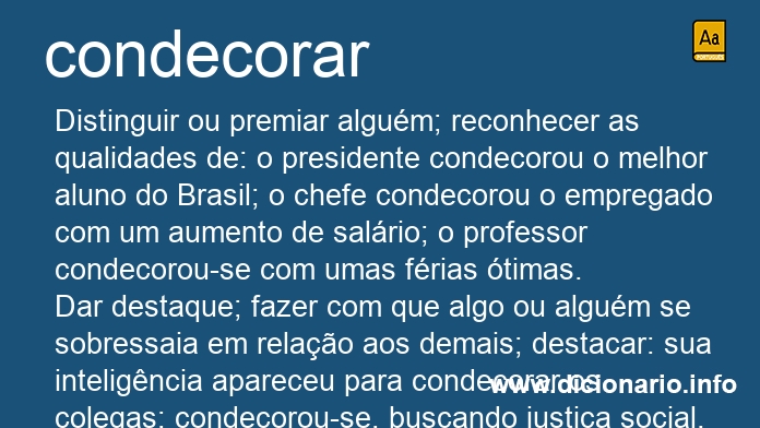 Significado de condecoraram