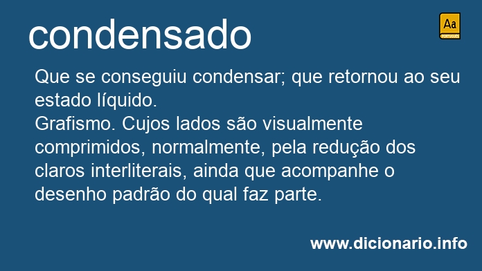 Significado de condensada