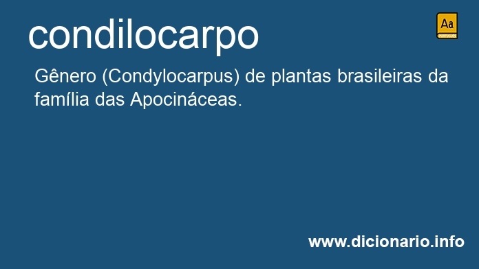 Significado de condilocarpo