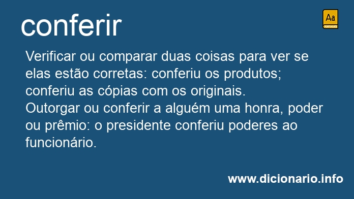 Significado de conferirei