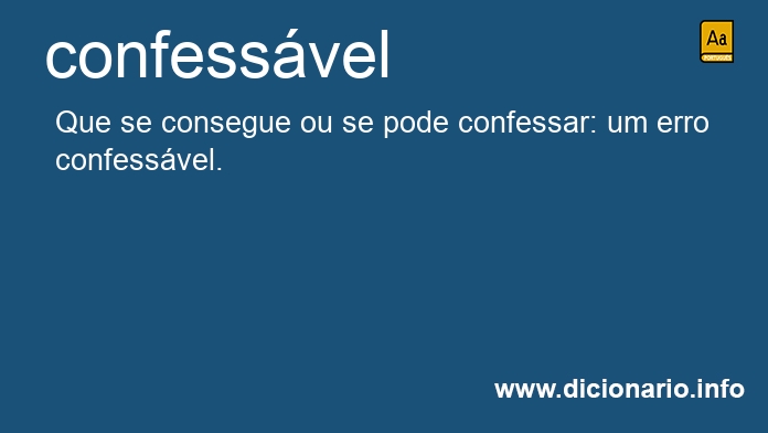 Significado de confess�vel