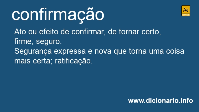 Significado de confirmao